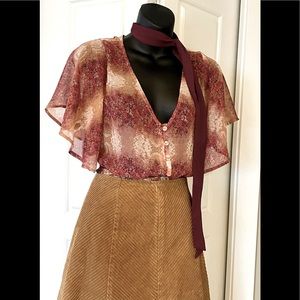 💰 Rust coloured flowy blouse